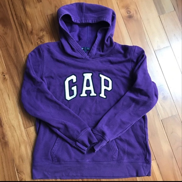 Hoodie sweatshirt Purple Gap spell out logo size large - Picture 3 of 4